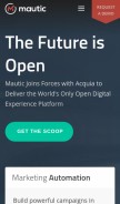 How mautic.com looks like on a mobile device such as an iPhone.