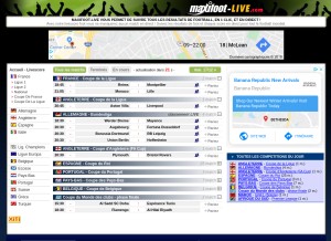 How maxifoot-live.com looks like on a tablet such as an iPad.
