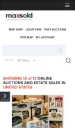 How maxsold.com looks like on a mobile device such as an iPhone.