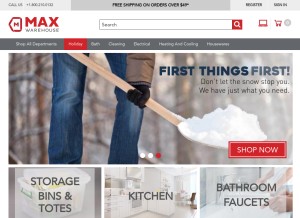 How maxwarehouse.com looks like on a tablet such as an iPad.
