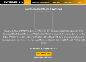 How mayanagariapk.net looks like on a tablet such as an iPad.