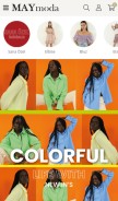 How maymoda.com looks like on a mobile device such as an iPhone.