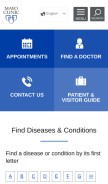How mayoclinic.org looks like on a mobile device such as an iPhone.