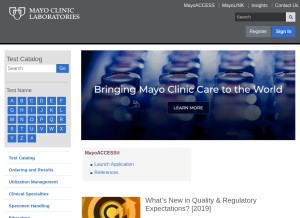 How mayocliniclabs.com looks like on a tablet such as an iPad.