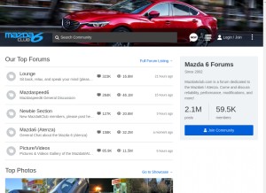 How mazda6club.com looks like on a tablet such as an iPad.