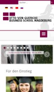 How mba-uni.de looks like on a mobile device such as an iPhone.