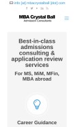 How mbacrystalball.com looks like on a mobile device such as an iPhone.