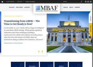 How mbafcpa.com looks like on a tablet such as an iPad.