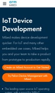 How mbed.com looks like on a mobile device such as an iPhone.