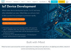 How mbed.com looks like on a tablet such as an iPad.