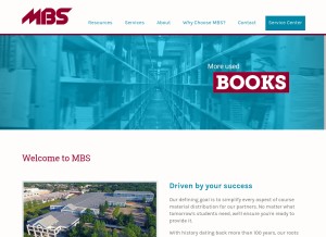 How mbsbooks.com looks like on a tablet such as an iPad.