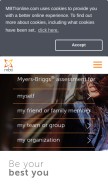 How mbtionline.com looks like on a mobile device such as an iPhone.