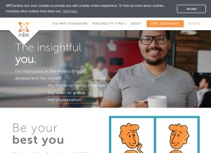 How mbtionline.com looks like on a tablet such as an iPad.