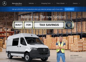 How mbvans.com looks like on a tablet such as an iPad.