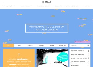 How mcad.edu looks like on a tablet such as an iPad.
