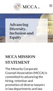 How mcca.com looks like on a mobile device such as an iPhone.