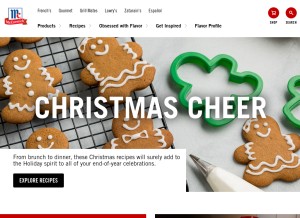 How mccormick.com looks like on a tablet such as an iPad.