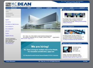 How mcdean.com looks like on a tablet such as an iPad.