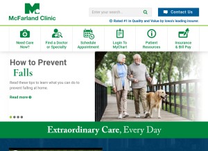 How mcfarlandclinic.com looks like on a tablet such as an iPad.