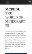 How mcpedlpro.com looks like on a mobile device such as an iPhone.