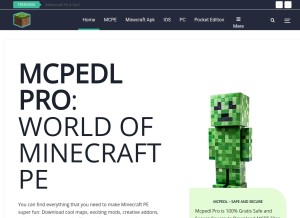 How mcpedlpro.com looks like on a tablet such as an iPad.