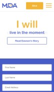 How mda.org looks like on a mobile device such as an iPhone.