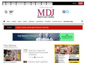 How mdjonline.com looks like on a tablet such as an iPad.