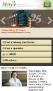 How mdmercy.com looks like on a mobile device such as an iPhone.