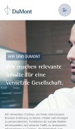 How mds.de looks like on a mobile device such as an iPhone.