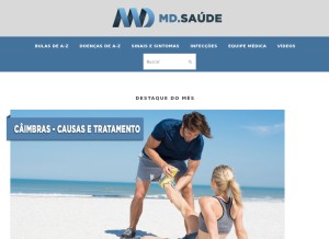How mdsaude.com looks like on a tablet such as an iPad.