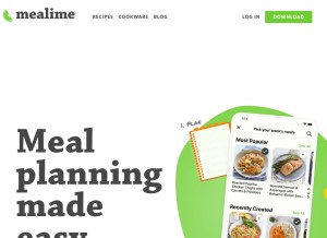 How mealime.com looks like on a tablet such as an iPad.