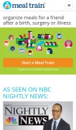 How mealtrain.com looks like on a mobile device such as an iPhone.