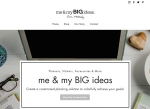 How meandmybigideas.com looks like on a tablet such as an iPad.