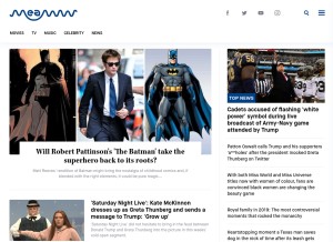 How meaww.com looks like on a tablet such as an iPad.