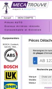 How mecatrouve.com looks like on a mobile device such as an iPhone.