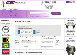 How mecatrouve.com looks like on a tablet such as an iPad.