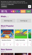 How meccabingo.com looks like on a mobile device such as an iPhone.