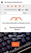 How mechanicalkeyboards.com looks like on a mobile device such as an iPhone.
