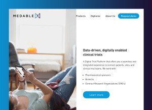 How medable.com looks like on a tablet such as an iPad.