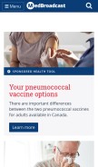 How medbroadcast.com looks like on a mobile device such as an iPhone.