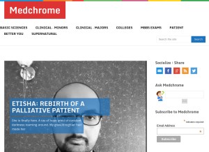 How medchrome.com looks like on a tablet such as an iPad.