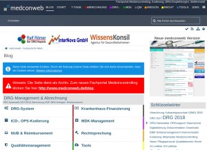 How medconweb.de looks like on a tablet such as an iPad.