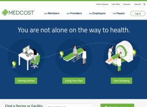 How medcost.com looks like on a tablet such as an iPad.