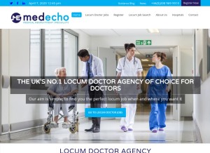 How medecho.com looks like on a tablet such as an iPad.