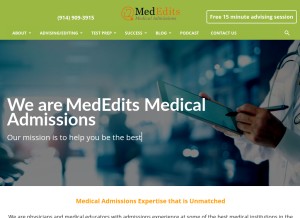 How mededits.com looks like on a tablet such as an iPad.