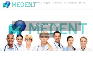 How medent.com looks like on a tablet such as an iPad.