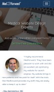 How medforward.com looks like on a mobile device such as an iPhone.