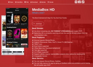 How mediaboxhd.net looks like on a tablet such as an iPad.