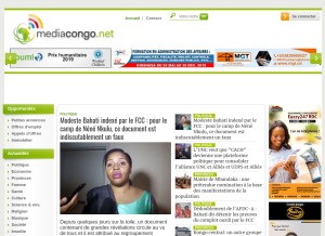 How mediacongo.net looks like on a tablet such as an iPad.