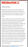 How mediafax.ro looks like on a mobile device such as an iPhone.